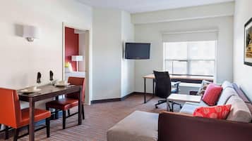 Pillowtop beds, desk, laptop workspace, iron/ironing board