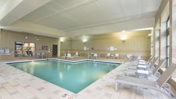 Indoor pool, open 7:00 AM to 11:00 PM, sun loungers