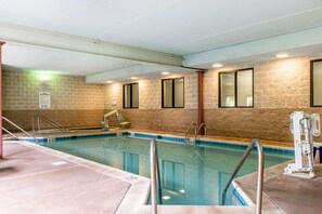 Indoor pool, open 7:00 AM to 9:00 PM, sun loungers