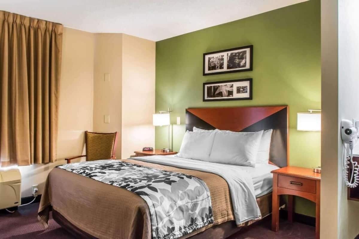 Pillow-top beds, desk, blackout curtains, iron/ironing board