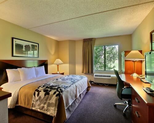 Pillowtop beds, desk, blackout drapes, iron/ironing board