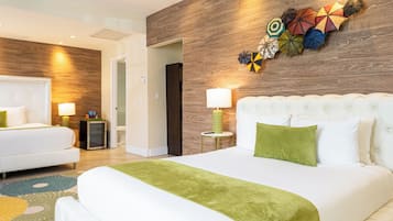 Double Queen Jr Suite | Egyptian cotton sheets, premium bedding, pillowtop beds, minibar