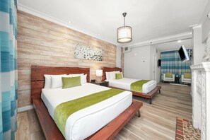 Junior-Suite, 2 Queen-Betten (400 sq ft) | Bettwäsche aus ägyptischer Baumwolle, hochwertige Bettwaren