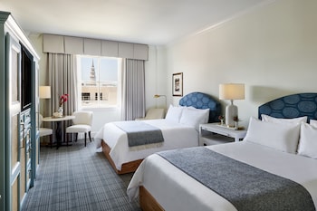 Traditional Room, 2 Queen Beds | Premium bedding, Tempur-Pedic beds, in-room safe, desk at HarbourView Inn