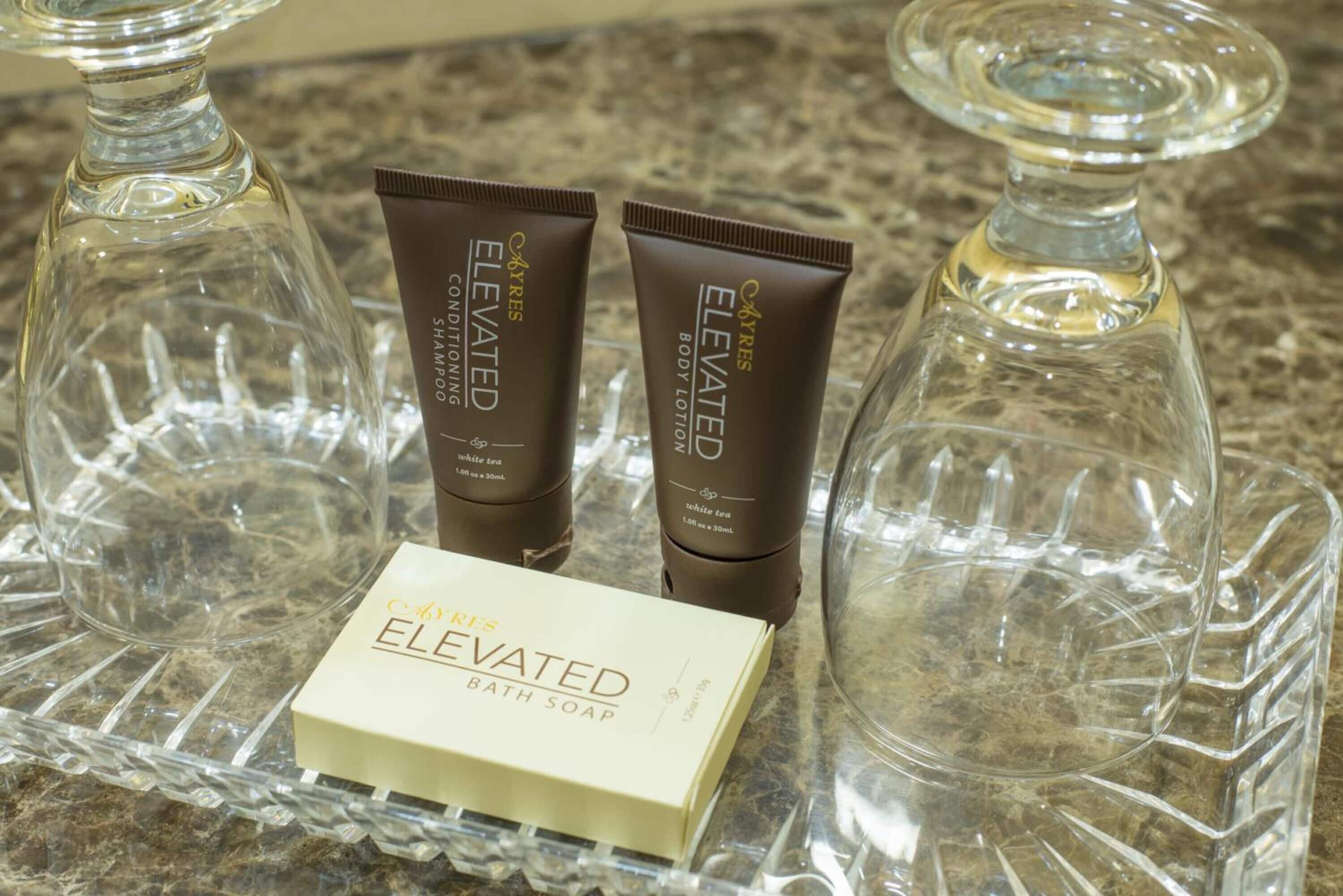 combined shower/bathtub, free toiletries, hair dryer, towels