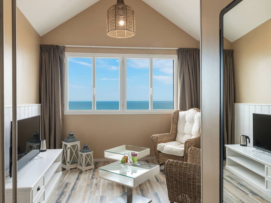 Panoramic Room, Sea View | Premium bedding, Select Comfort beds, in-room safe, desk