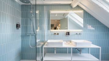 Family Room | Bathroom | Shower, hair dryer, towels