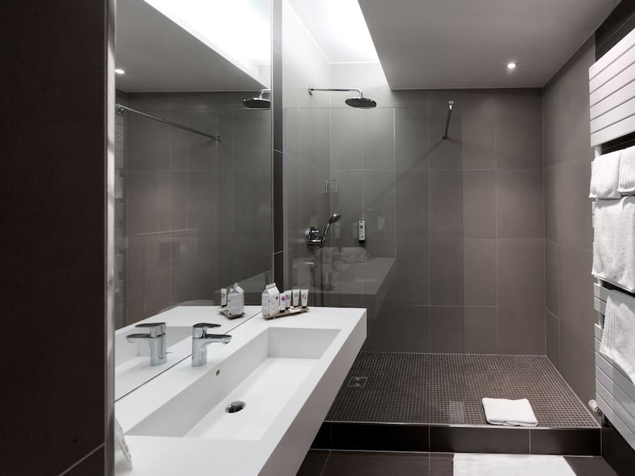 Deluxe Twin Room | Bathroom | Shower, hair dryer, towels
