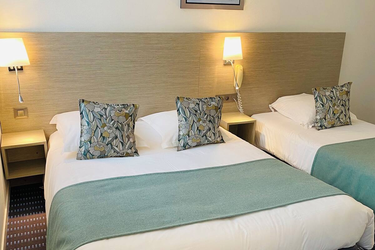 comfort triple room | desk, blackout curtains, soundproofing, iron/ironing board