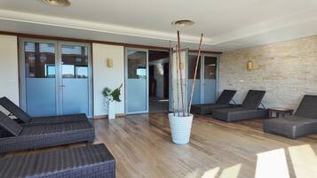 Sauna, steam room, body treatments, hydrotherapy, hot stone massages