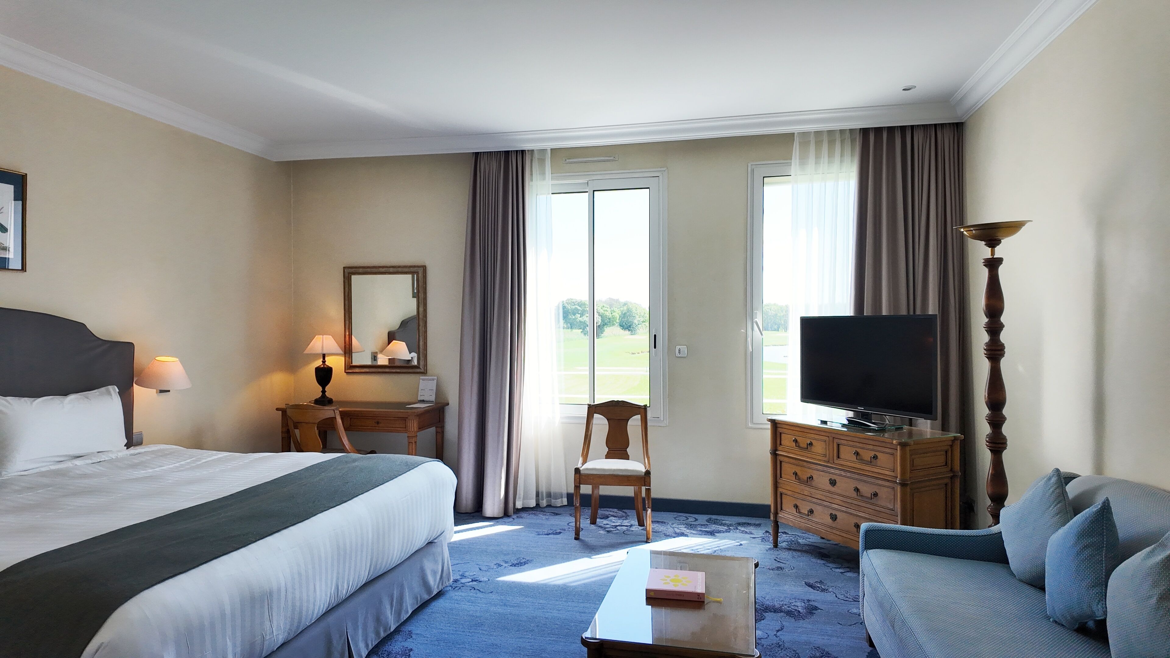 superior double room, golf view (harmony) | premium bedding, minibar, individually decorated, individually furnished