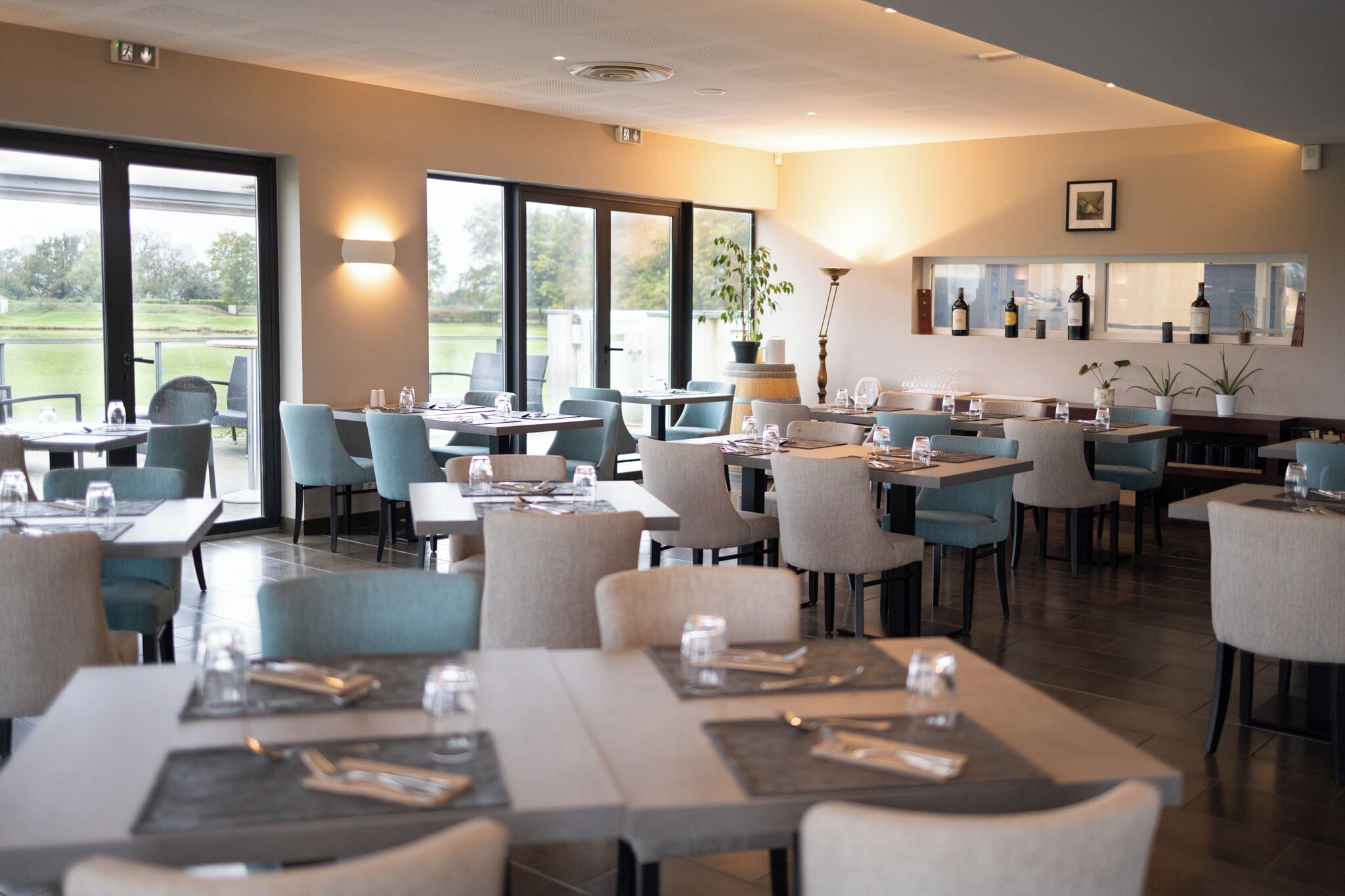 breakfast, lunch, dinner served; french cuisine, golf course views