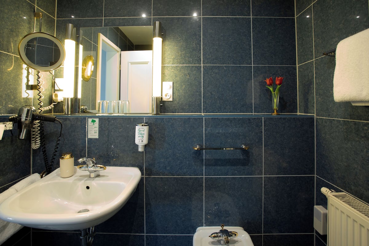 shower, free toiletries, hair dryer, bathrobes