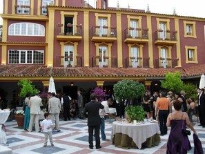 Outdoor banquet area