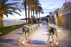 Outdoor wedding area