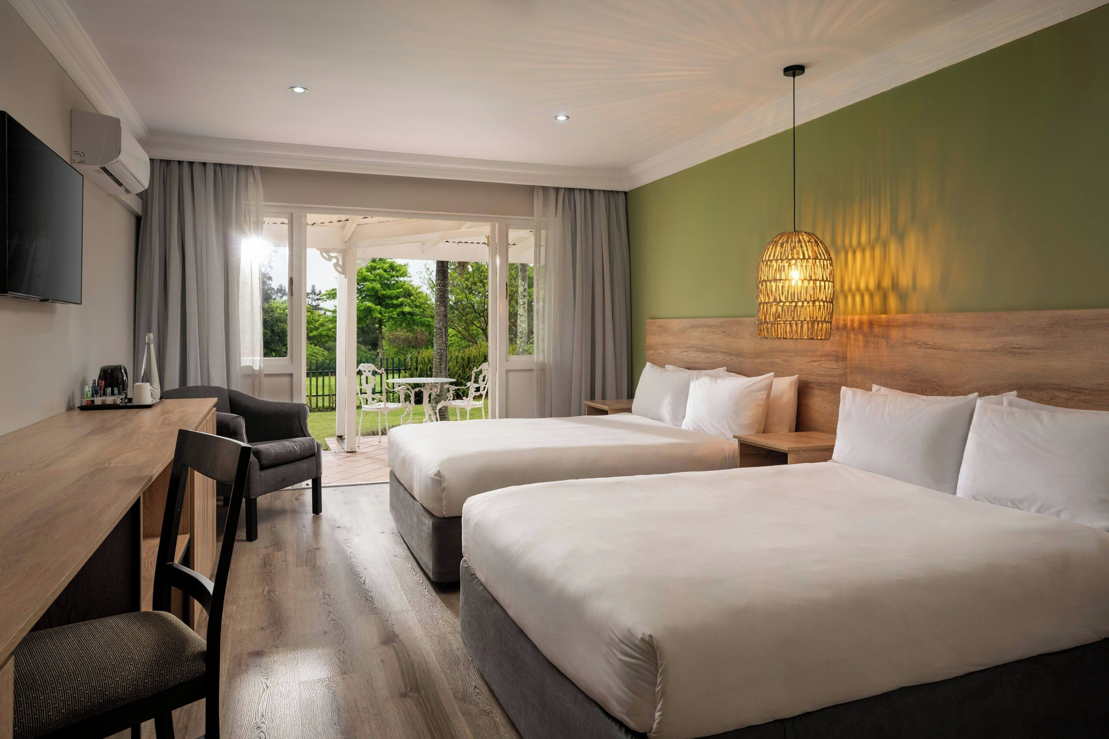 Room, 2 Double Beds | Hypo-allergenic bedding, in-room safe, desk, laptop workspace