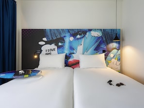 Standard Room, 2 Twin Beds | Desk, blackout drapes, soundproofing, iron/ironing board