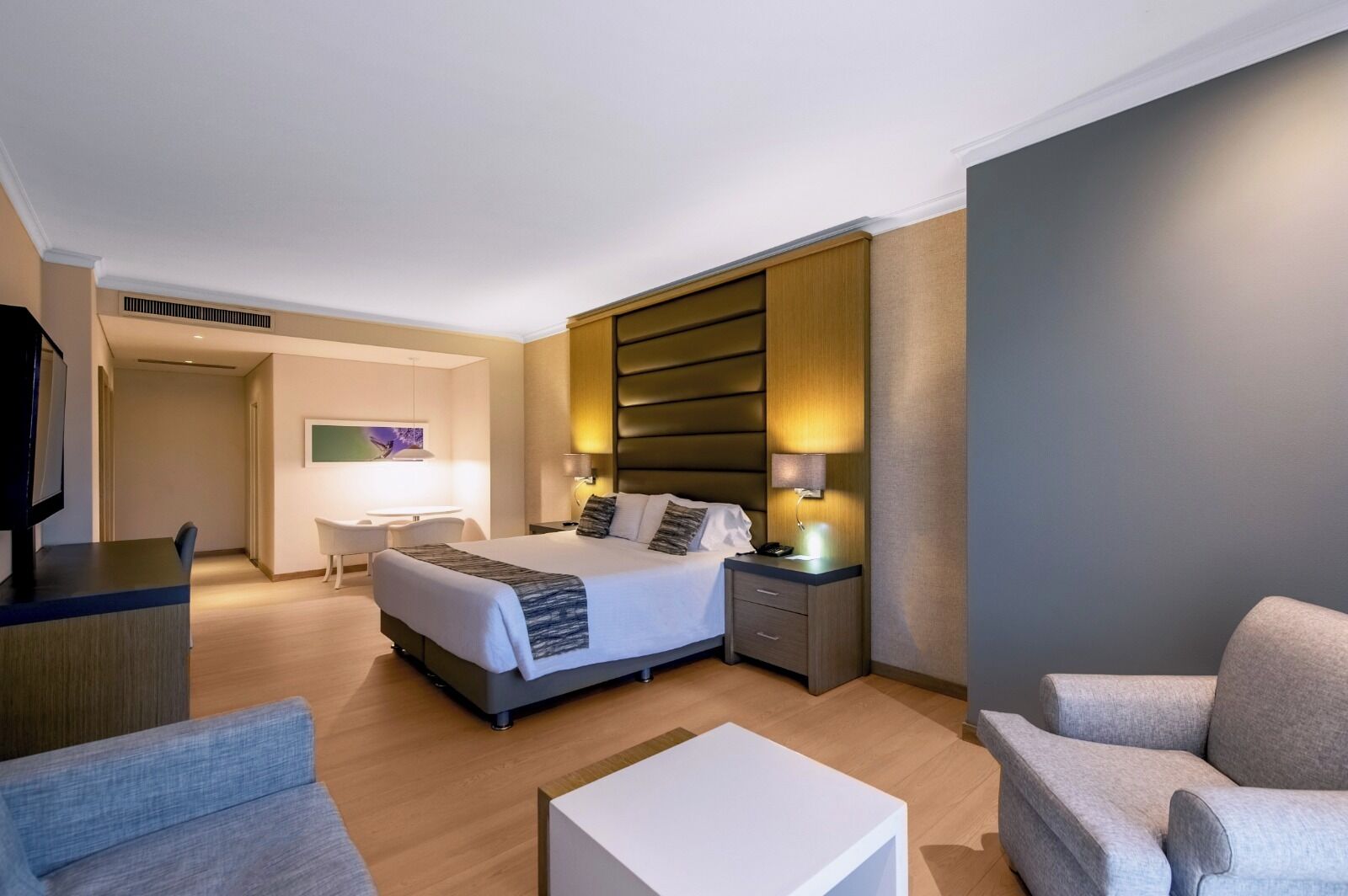 Suite – junior, 1 kingsize-seng med sovesofa | Minibar, safe på rommet, skrivebord og blendingsgardiner