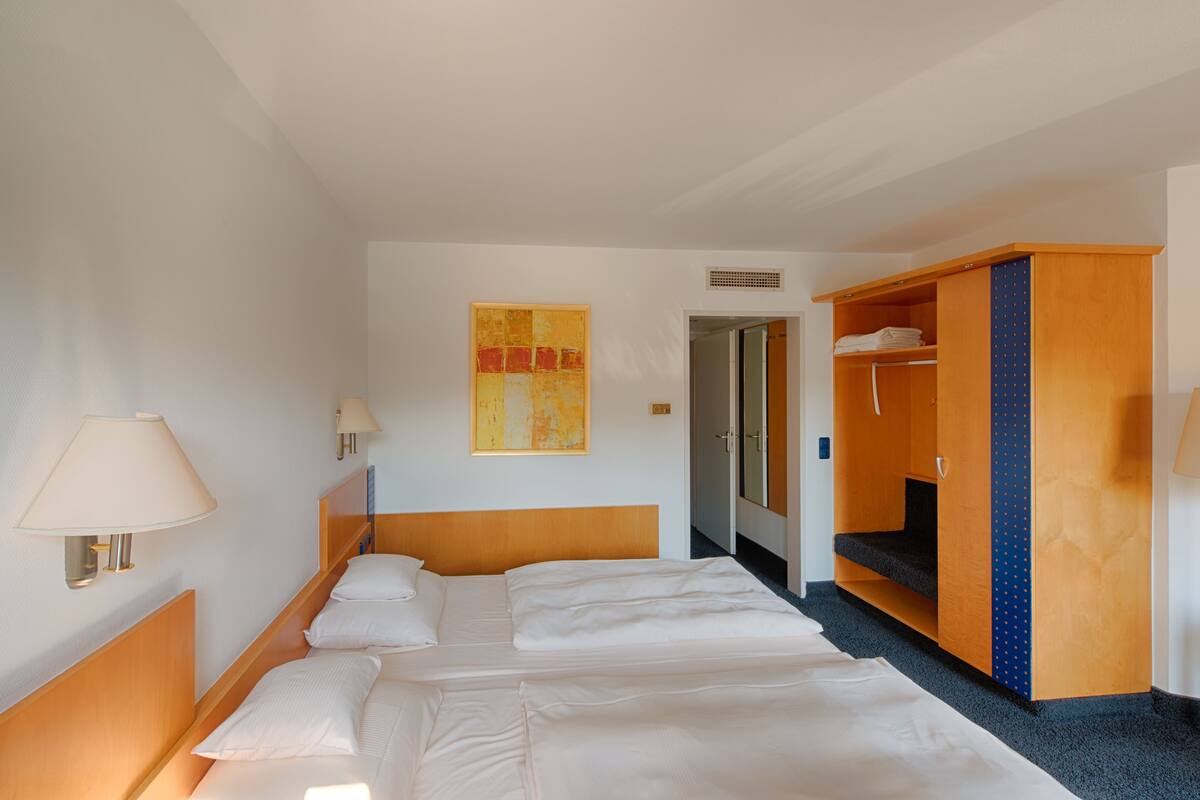 superior double room, multiple beds | in-room safe, individually furnished, desk, laptop workspace
