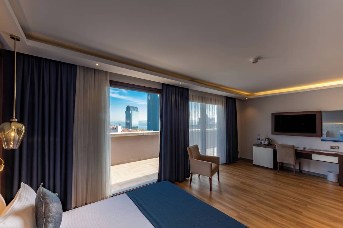 1 slaapkamer, lakens van Egyptisch katoen, luxe beddengoed, een minibar