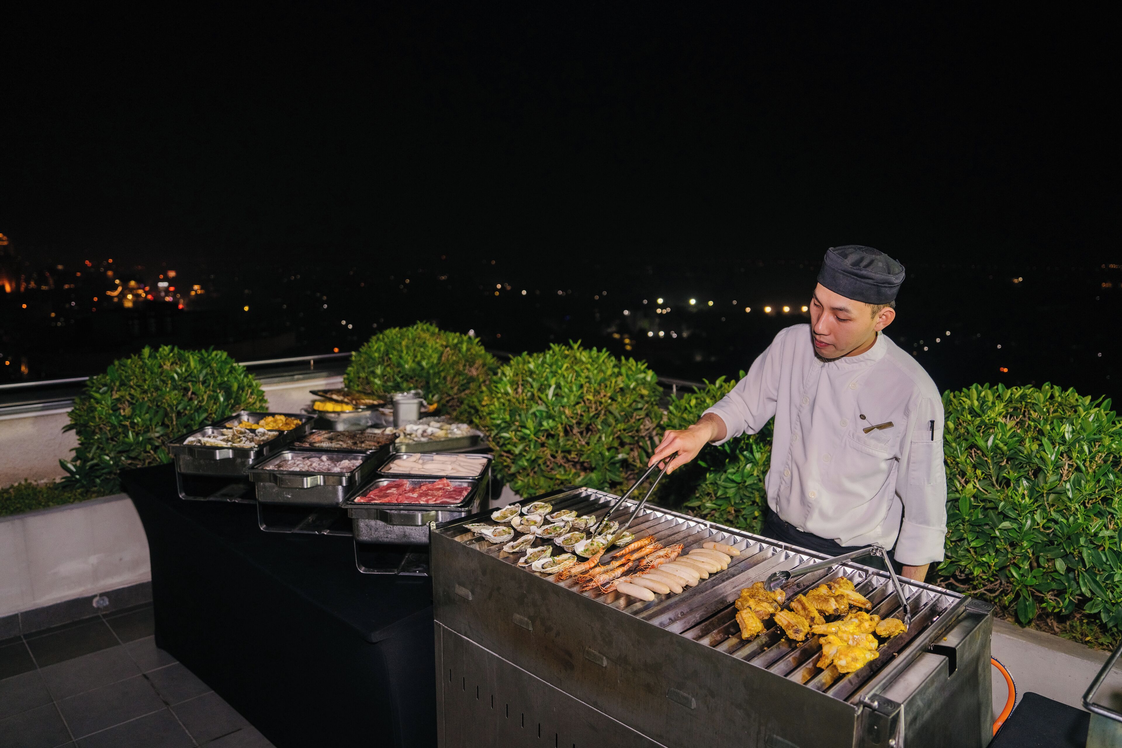 Outdoor banquet area