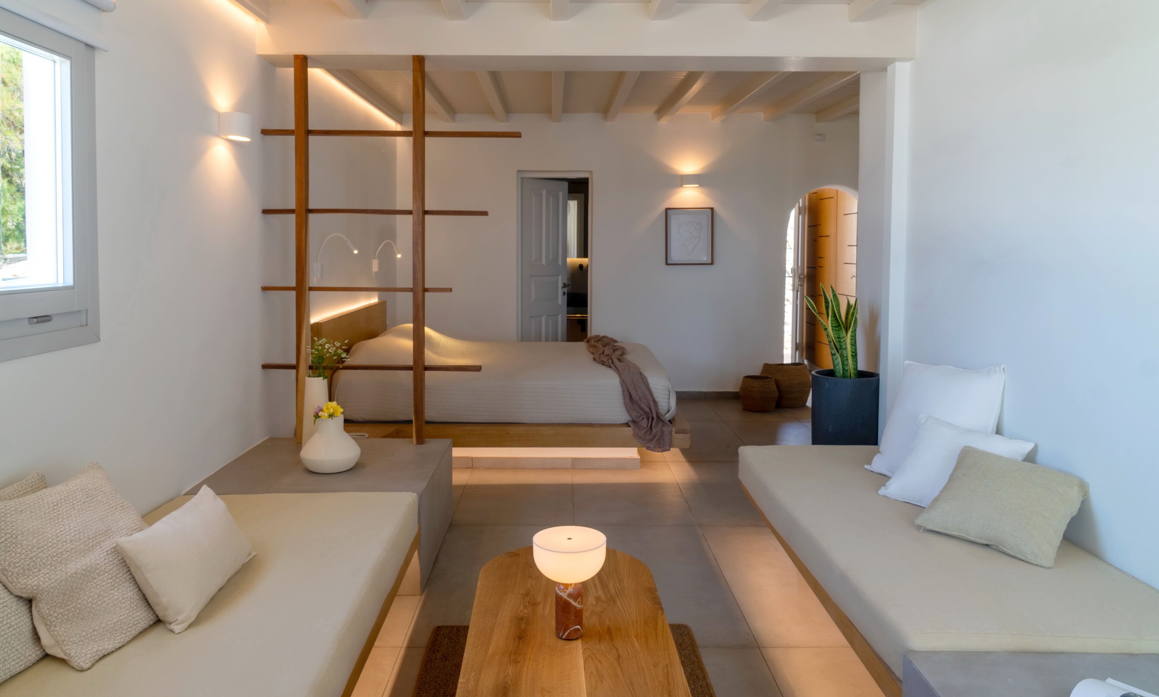 Junior Suite, Hot Tub, Sea View | Minibar, in-room safe, desk, iron/ironing board