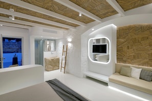 Chambre Supérieure, bain à remous, vue piscine