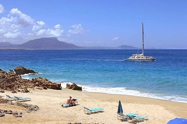 On the beach, beach towels