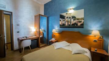 Desk, free WiFi, bed sheets