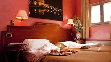 Desk, free WiFi, bed sheets