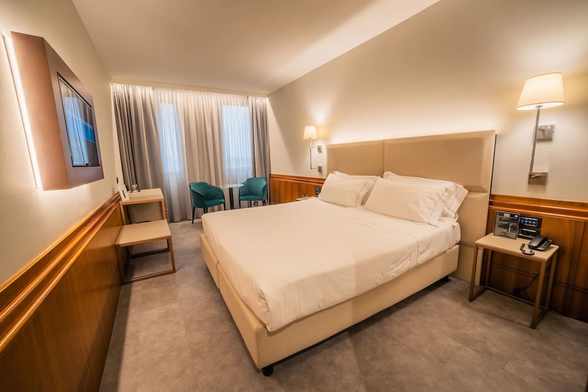 1 slaapkamer, donzen dekbedden, bedden met traagschuimmatras