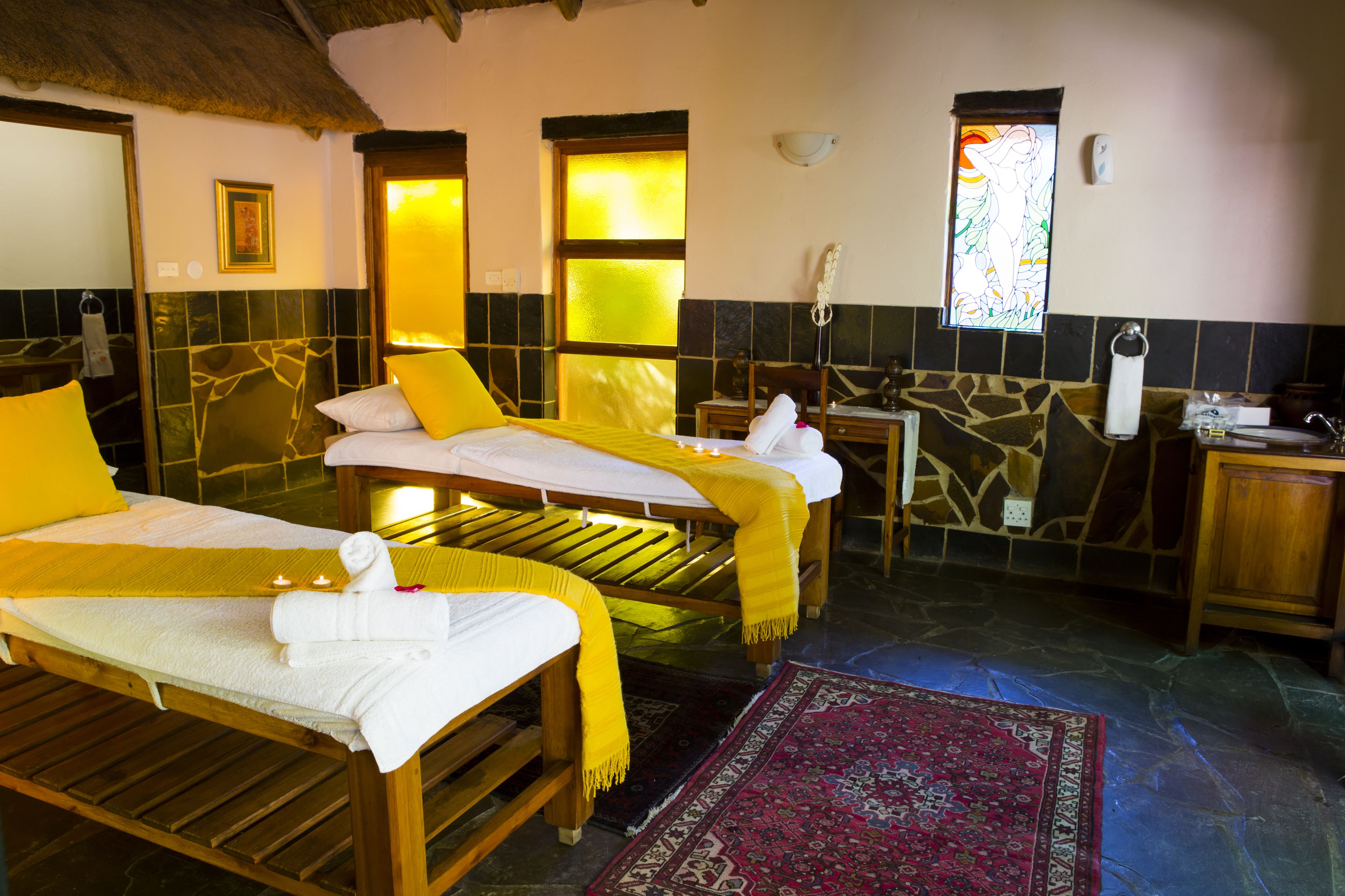 Sauna, steam room, body treatments, aromatherapy, hot stone massages