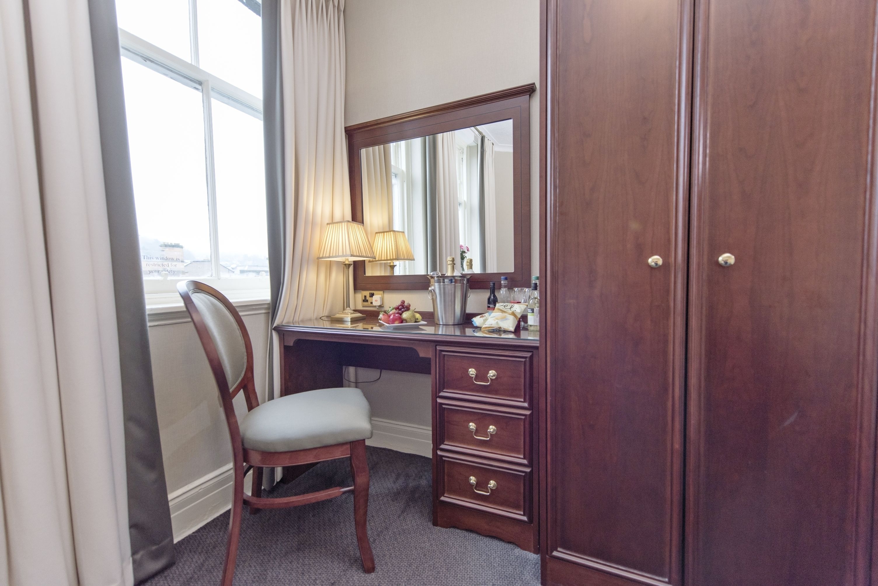 desk, iron/ironing board, free wifi, bed sheets