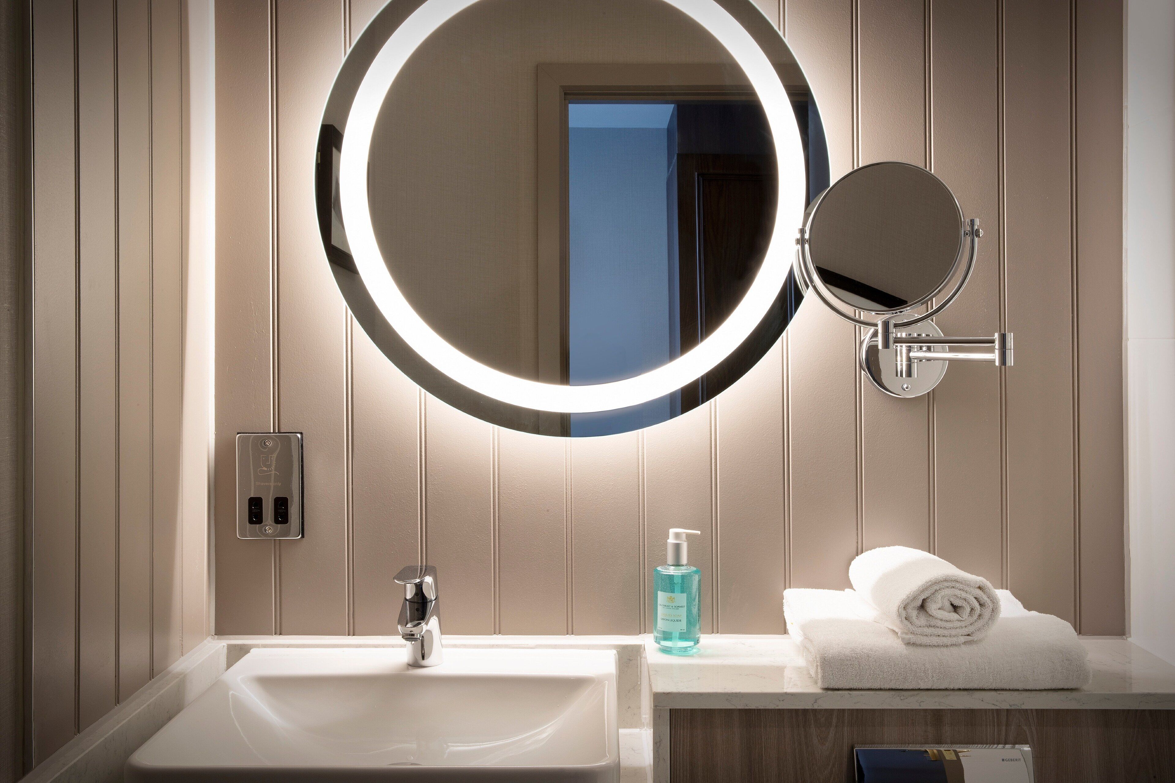 shower, eco-friendly toiletries, hair dryer, towels