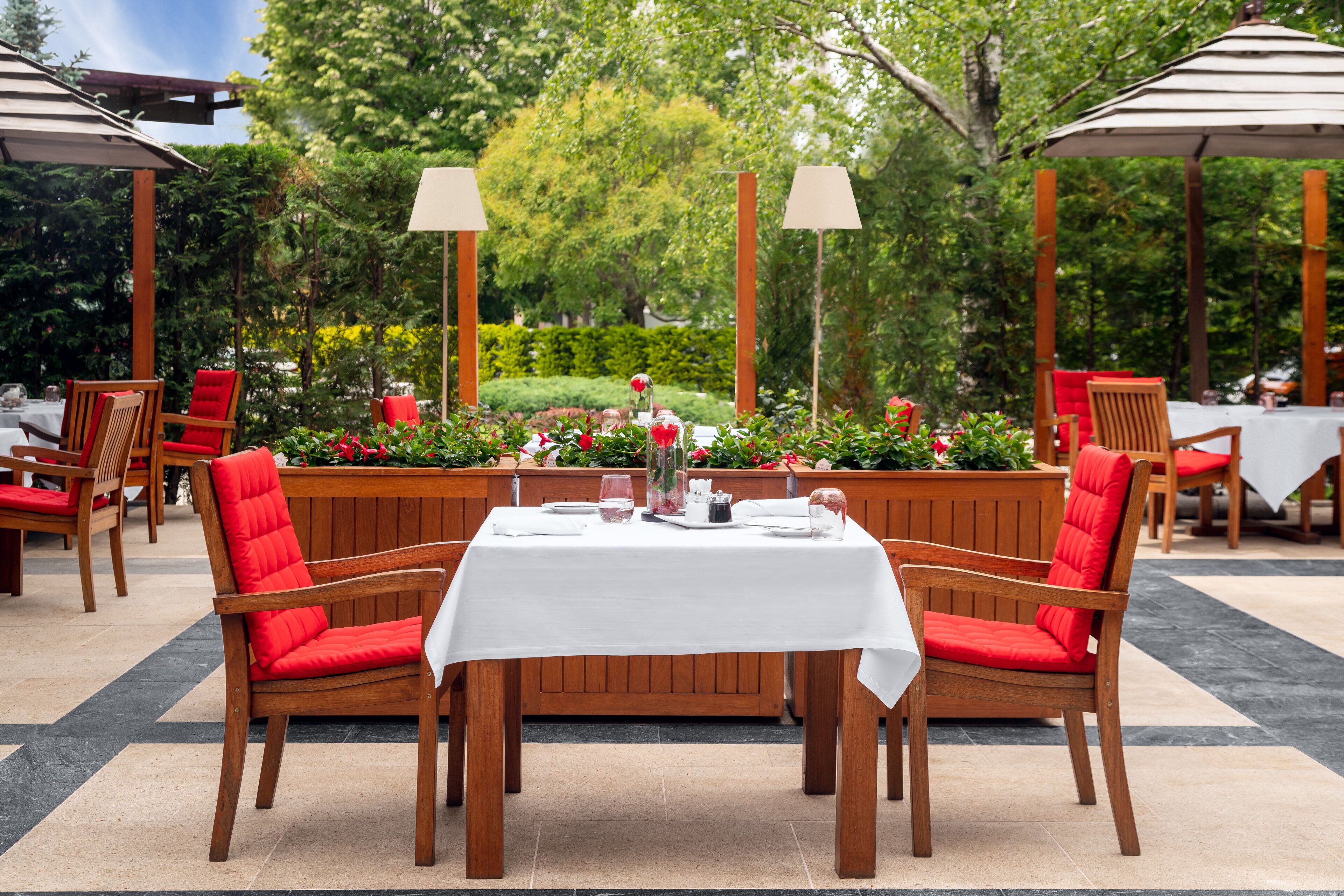 lunch, dinner served; mediterranean cuisine, garden views