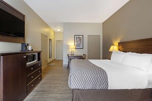 Pillowtop beds, desk, laptop workspace, iron/ironing board