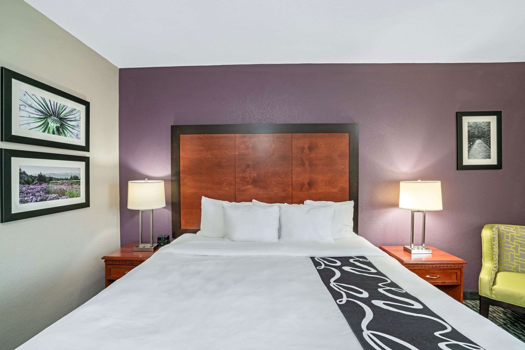 Premium bedding, desk, blackout drapes, iron/ironing board