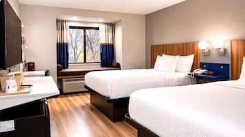 Standard Room, 2 Queen Beds | Premium bedding, desk, free cribs/infant beds, rollaway beds