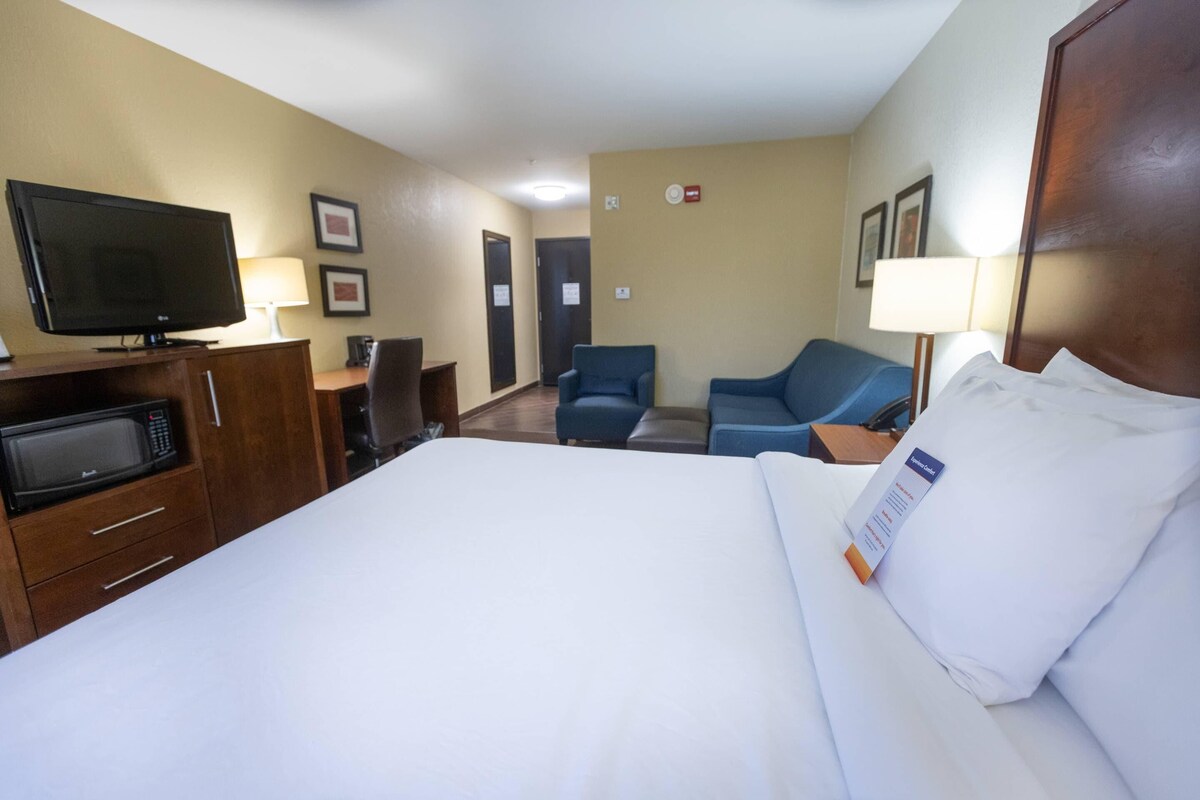 Suite, 1 King Bed with Sofa bed, Accessible, Non Smoking | Premium bedding, desk, laptop workspace, blackout curtains
