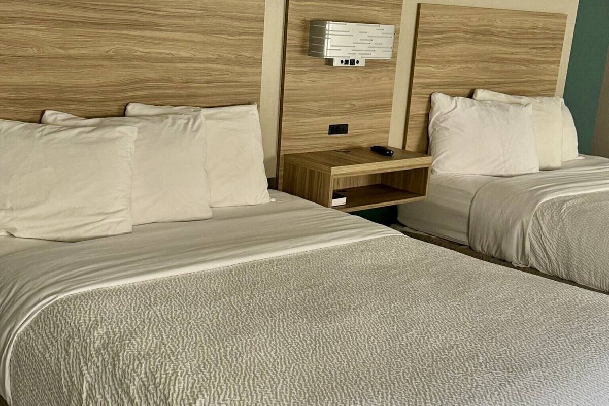 Standard Room, 2 Queen Beds, Non Smoking | Desk, blackout drapes, iron/ironing board, free cribs/infant beds