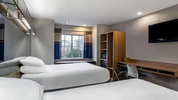 Standard Room, 2 Queen Beds | Desk, laptop workspace, blackout curtains, iron/ironing board