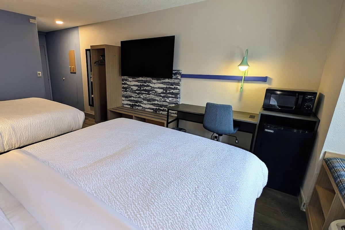 Standard Room, 2 Queen Beds | Desk, blackout drapes, iron/ironing board, free WiFi