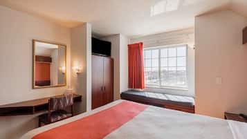 Escritorio, wifi gratis y ropa de cama