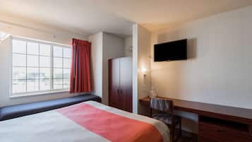 Desk, free WiFi, bed sheets