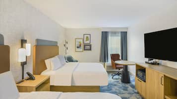 Two double beds non smoking | In-room safe, desk, iron/ironing board, free WiFi