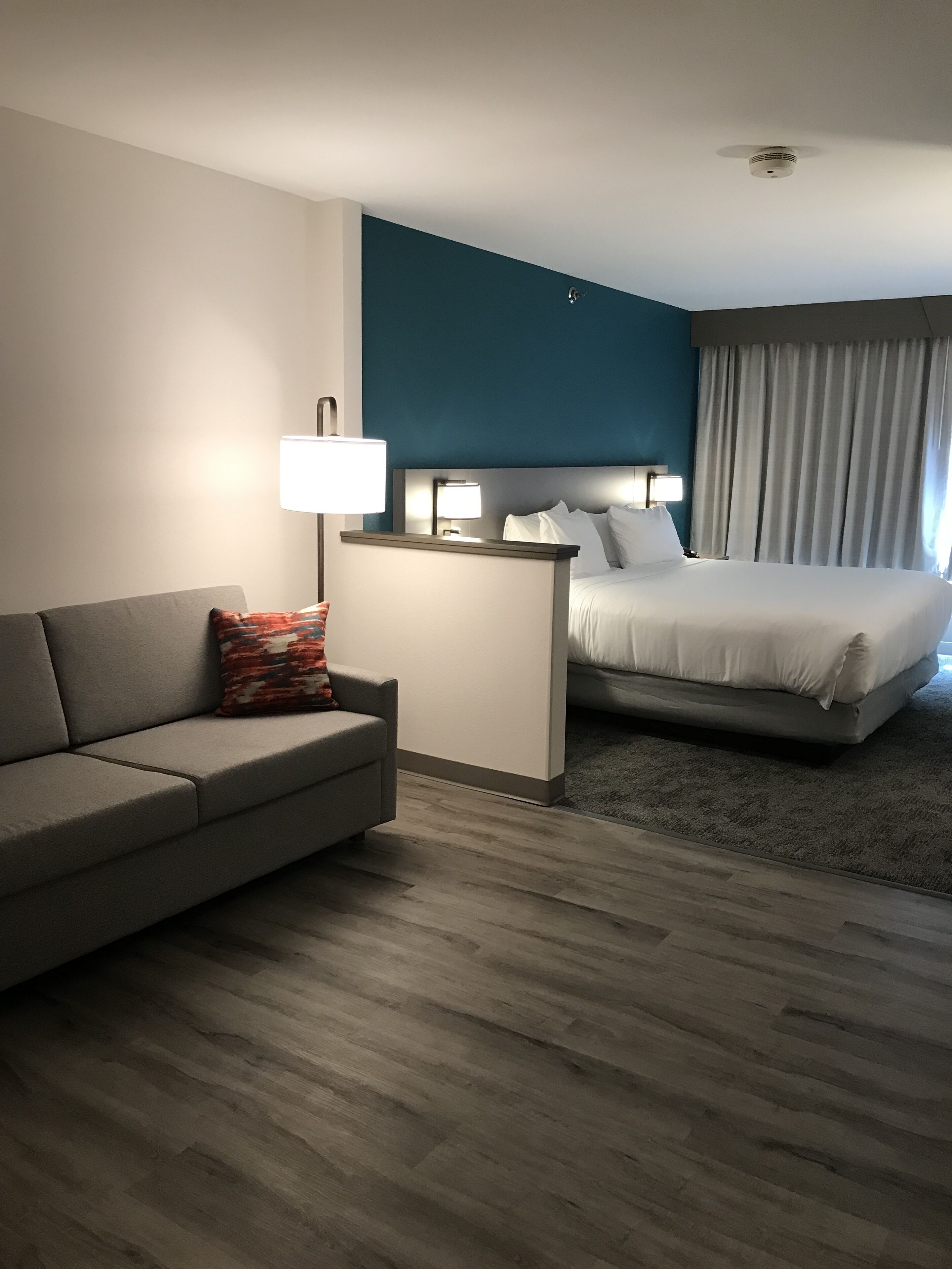 suite, 1 king bed with sofa bed, non smoking | premium bedding, in-room safe, desk, blackout curtains