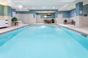 Indoor pool, sun loungers