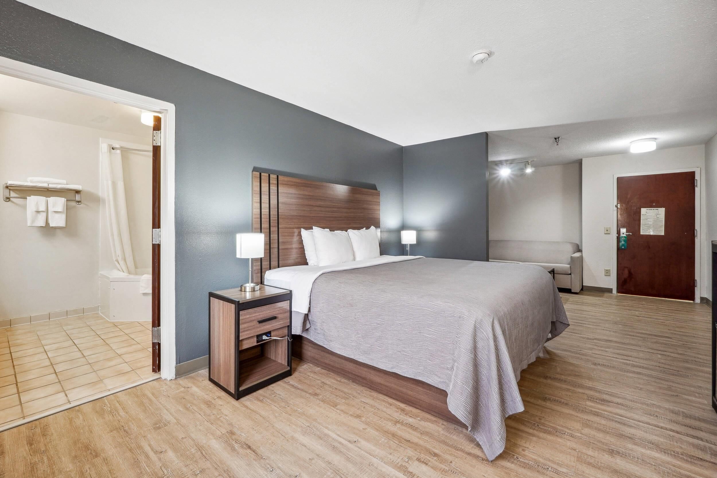 Premium bedding, memory-foam beds, in-room safe, desk