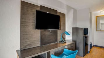 Desk, blackout curtains, iron/ironing board, free WiFi