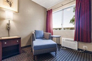 Room, 1 King Bed, Non Smoking | Desk, laptop workspace, blackout curtains, iron/ironing board